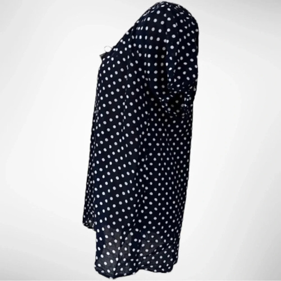 J.CREW Navy And White Polka Dot Short Sleeve Top Size Small | GUC - Picture 3 of 6